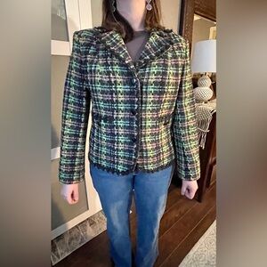 Jobis Vintage Tweed Plaid Jacket